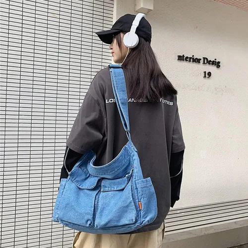 Miniatura 3 de Yohora Bolso de hombro de mezclilla, estilo casual, ligero, retro, de viaje, bolso cruzado para adolescentes, niñas y mujeres