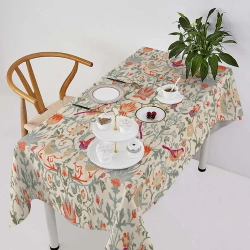 Miniatura 28 de Mantel de Mesa William Morris, Diseño Original William Morris Rústico de Granja Familiar con Estampado Étnico Mínimo para Decoración de Fiesta