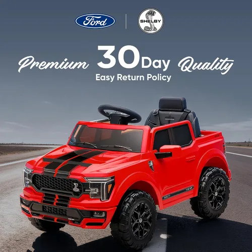 Miniatura 7 de Hikiddo Ford Shelby F-150 - Camión con licencia para niños, automóvil eléctrico de 12 V para niños de 3 a 6 años con control remoto, color rojo