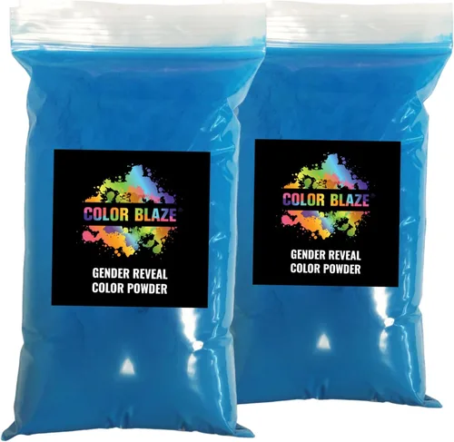 Miniatura 8 de Color Blaze Polvo de revelación de género para bebé, 1 libra de color azul y 1 libra de color rosa, para niños o niñas, para el desgaste del Azul