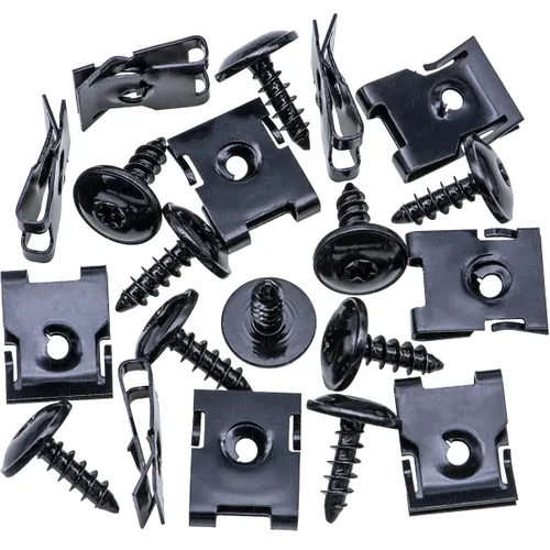 Miniatura 2 de Rexka Juego de 10 juegos de parachoques de guardabarros, rejilla frontal, tornillo, tornillo, kit de tuercas en U, N90974701 compatible