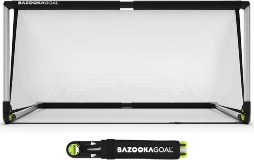 Miniatura 10 de BazookaGoal Portería desplegable de marco sólido original, mini portería de fútbol plegable para niños y adultos, poste de portería portátil, fácil