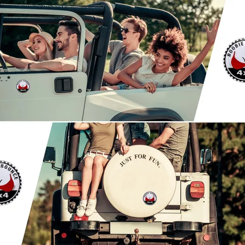 Miniatura 5 de 2 insignias de metal para automóvil de Booble Bounce, insignias de metal redondas 3D, compatibles con vehículos Jeep Wrangler, camiones, SUV, RV