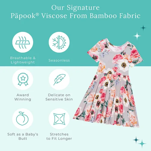 Miniatura 52 de Posh Peanut - Vestidos para niñas – Vestido suave para niña hecho con viscosa de bambú – Vestidos de otoño, primavera y verano para niñas