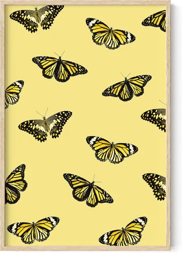 Miniatura 29 de HAUS AND HUES Arte de pared de mariposas: carteles estéticos para habitación, decoración de pared amarilla, sin marco, 12 x 16 pulgadas Mariposas