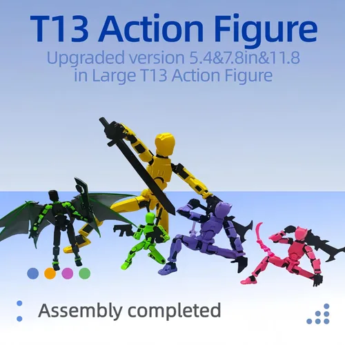 Miniatura 8 de Figura de acción T13 ensamblada, Figura de acción T13 impresa en 3D grande de 11.8 pulgadas, Figura de acción Titan 13, Figura de acción Dummy 13