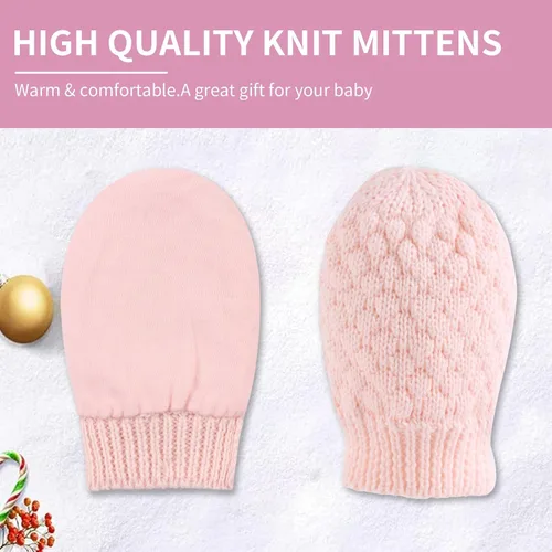 Miniatura 40 de Guantes de punto para bebés, niños y niñas, guantes de invierno para recién nacidos, guantes de 0 a 3 años