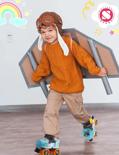 Miniatura 6 de SULIFEEL Patines de ruedas cuádruples ajustables para niños, patines de ruedas para principiantes para niñas y niños de 2 a 5 años de edad