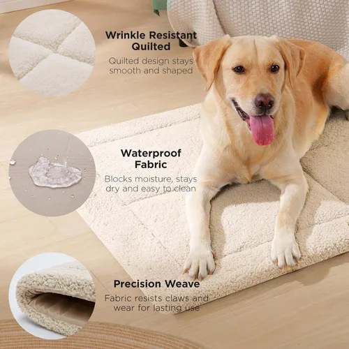 Miniatura 4 de Cama reversible para perros grandes, lavable y antideslizante, alfombra para mascotas, espuma de alta densidad y forro polar suave