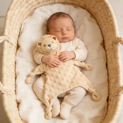 Miniatura 10 de CREVENT - Manta de felpa acogedora para bebé, mantita de seguridad con caras de animales para niños pequeños, regalo para bebés recién nacidos