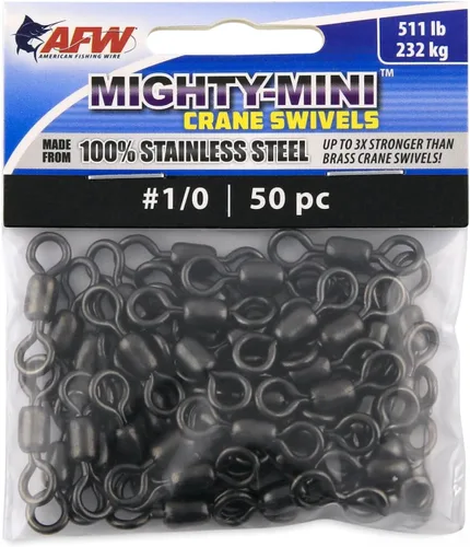 Miniatura 19 de American Fishing Wire Mighty Mini grúa giratoria, línea de pesca esencial, equipo de pesca compacto, giro de agua salada, giro de acero inoxidable