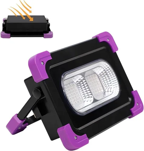 Miniatura 2 de Luces LED negras recargables de 50 W, funciona con pilas y paneles solares, luz negra, brilla en la oscuridad para interiores y exteriores, luz