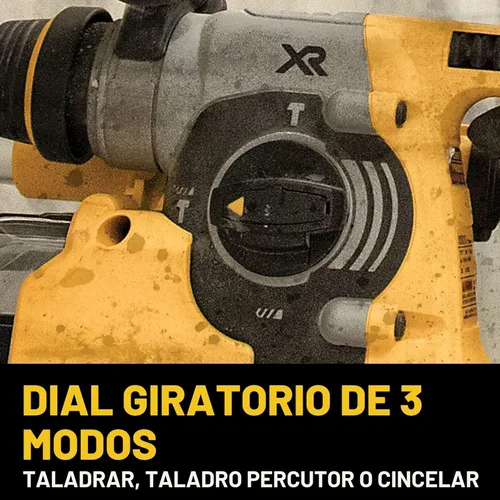 Miniatura 6 de DEWALT Martillo Perforador SDS Rotativo de 20V MAX, Inalámbrico, 3 Modos de Aplicación, Solo Herramienta (DCH273B)