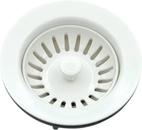 Miniatura 2 de Colador de cesta de 4 pulgadas de plástico ABS para fregadero de cocina con montaje de colador extraíble y tapón de goma, ajuste universal, 3-1/2