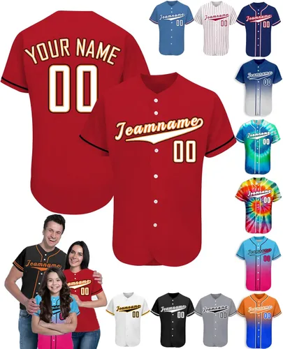 Miniatura 25 de Camiseta de béisbol personalizada para hombres, mujeres y niños con nombre, número y logotipo, camisetas de sóftbol personalizadas, S-4XL