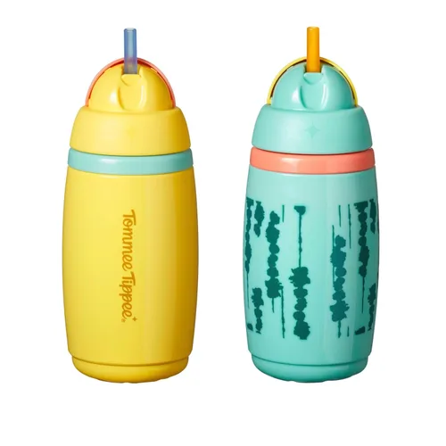 Miniatura 9 de Tommee Tippee Vaso con Pajita Deportivo Aislado a Prueba de Derrames, más de 12 meses, 9 onzas, taza para beber de entrenamiento para niños azul