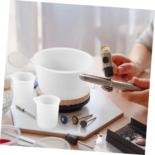 Miniatura 6 de TEHAUX 2 juegos de moldes de silicona kits de resina moldes para resina silicona taza medidora moldes de resina tazas medidores de resina
