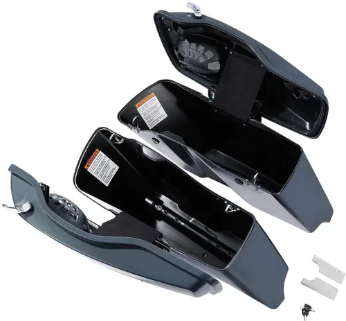 Miniatura 3 de TCT-MOTORPARTS Alforjas rígidas extendidas de 4 pulgadas, color gris, aptas para Harley CVO Touring modelos FLT, FLHT, FLHTCU, FLHRC, Road King