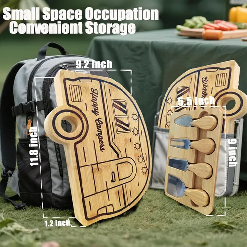 Miniatura 4 de Tablas de Charcutería Plegables para RV de Haigoo, Esenciales de Camping para RV con Juego de Cuchillos para Queso, Accesorios para Camper de RV