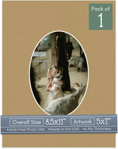 Miniatura 65 de CountryArtHouse Fresh Linen - Marco de fotos ovalado de 8.5 x 11 pulgadas, sin ácidos, con núcleo blanco, corte biselado para fotos de 5 x 7 Lona