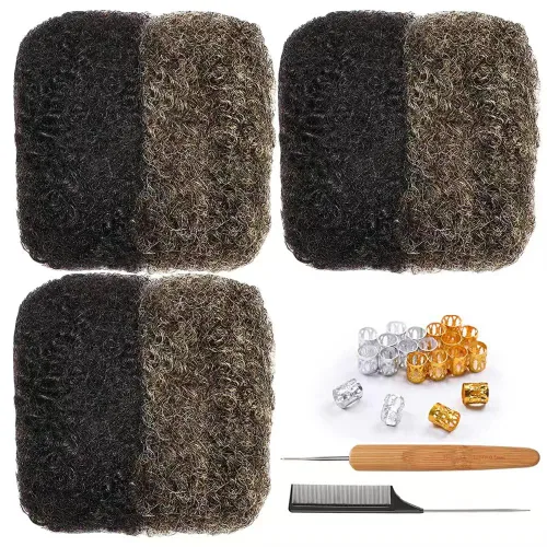 Miniatura 46 de Extensiones Loc de 10 pulgadas de grosor de cabello humano de 10 pulgadas, 10 hebras, extensiones de rastas de cabello humano para mujeres
