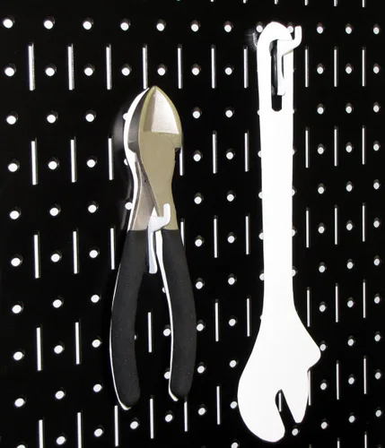 Miniatura 5 de Kit de almacenamiento de herramientas utilitario de tablero de clavijas de metal Wall Control con tablero de clavijas negro y accesorios negros