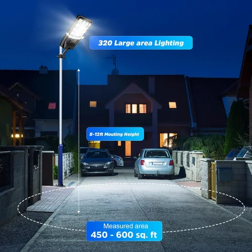Miniatura 2 de JWT Paquete de 2 Luces de Calle Solares Impermeables para Exteriores - Luz de Inundación Alimentada por Energía Solar con Sensor de Movimiento
