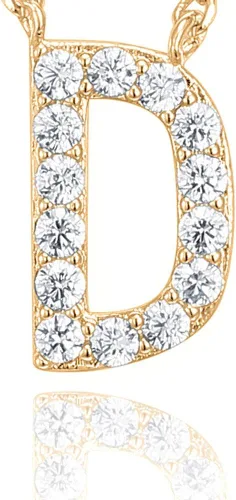 Miniatura 27 de PAVOI 14K White Gold Plated Cubic Zirconia Initial Necklace Letter Dainty Necklaces for Women