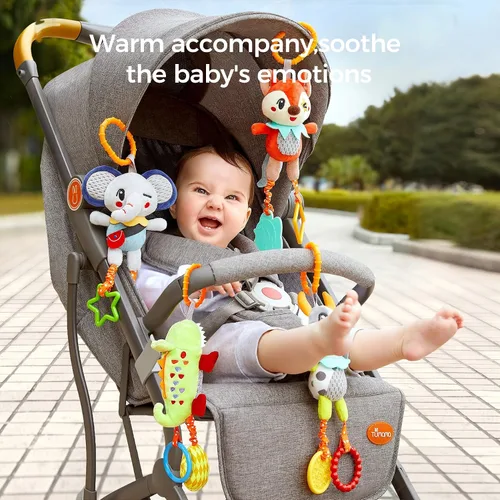 Miniatura 8 de TUMAMA - Paquete de 4 juguetes para bebés de 0, 3, 6, 9, 12 meses, juguetes de cuna colgantes para el desarrollo del recién nacido, asiento