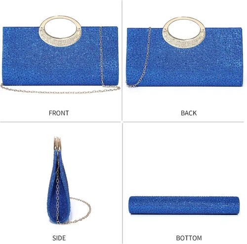 Miniatura 4 de Labair Bolso de mano con diamantes de imitación para mujer, bolso de noche de cristal, bolso de mano para fiesta de boda, fiesta de graduación
