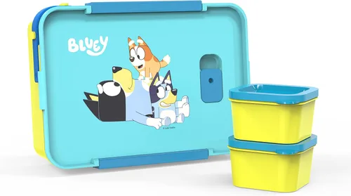 Miniatura 15 de Zak Designs Blippi Caja Bento de plástico reutilizable con sello a prueba de fugas, asa de transporte, ventilación de vapor para microondas