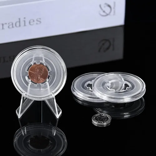 Miniatura 6 de Cápsulas de monedas con 4 bolsillos posicionamiento almohadillas flotantes coleccionista para Lincoln Cent/Penny/Canadian 1 Cents/Euro 2 Cents 6