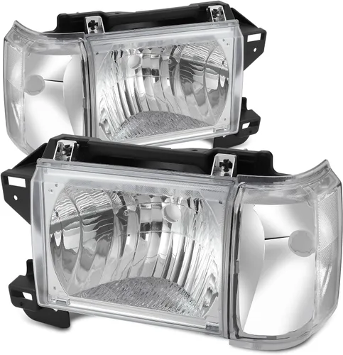 Miniatura 12 de Auto Dynasty Conjunto de faros delanteros compatible con Ford Bronco F-150 F-250 F-350 1987-1991, reemplazo de faros halógenos del lado