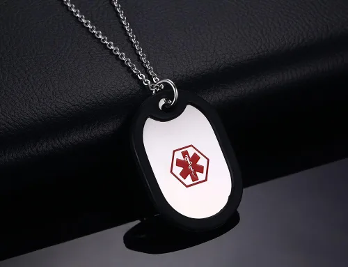 Miniatura 31 de VNOX Collar con colgante personalizado de acero inoxidable con grabado personalizado para identificación de alerta médica de emergencia para hombres