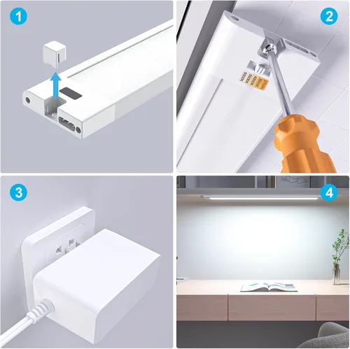 Miniatura 6 de WOBANE Iluminación debajo del gabinete de 16.5 pulgadas, 5 ajustes de color, luces debajo de la encimera para cocina, activación por movimiento
