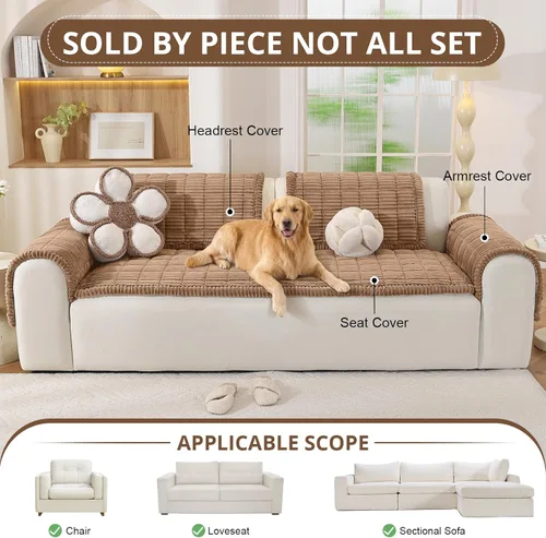 Miniatura 4 de OstepDecor Funda de sofá para perros, funda de sofá antideslizante lavable para mascotas, funda de sofá suave para sofá, sofá biplaza y seccional