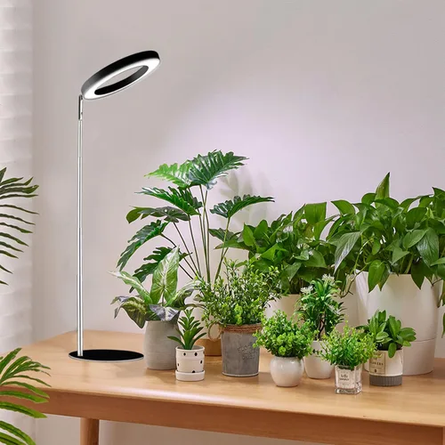 Miniatura 20 de yadoker 72 LEDs Luz de cultivo de plantas para plantas de interior, Luz de escritorio de aluminio con grano de madera de nogal LED, Altura