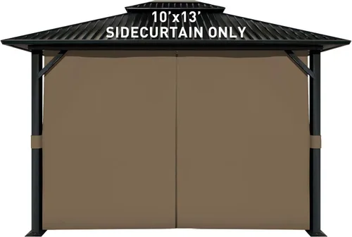 Miniatura 11 de Aoodor Cortinas de Gazebo para Exteriores de 10 x 10 pies, 4 Paneles Impermeables de Pared Lateral de Privacidad de Repuesto con Cremallera