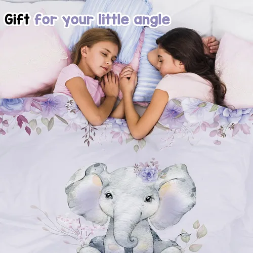 Miniatura 5 de J&SBGFT Manta de bebé niña personalizada, manta de recepción de elefante, regalo personalizado de artículos esenciales para recién nacidos, 30 x 40