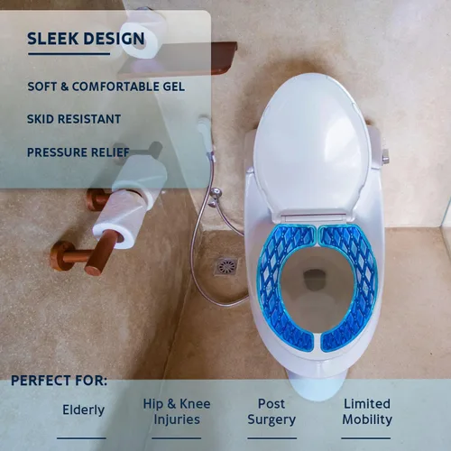 Miniatura 5 de Morvat Cojín de gel para asiento de inodoro, cojín elevador acolchado lavable para inodoros y silla cómoda, máxima comodidad y apoyo para alivio
