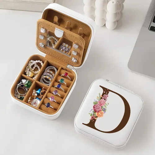 Parima Regalos para hija, regalos para hija de mamá, regalos de nuera, regalos de cumpleaños personalizados para hija, joyero de viaje con inicial