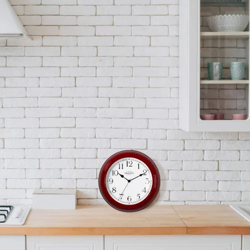 Miniatura 6 de Presentime & Co Chic Home Collection - Reloj Molly de 10 pulgadas, silencioso, sin ticks, color rojo. Reloj de pared decorativo moderno para cocina