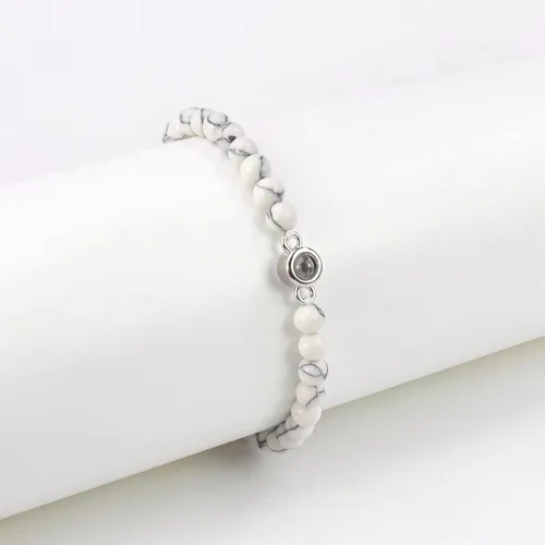 Miniatura 8 de Elegante pulsera para parejas con 100 idiomas I Loves You Projection in Crystals Mattes Stone Portable para aniversarios
