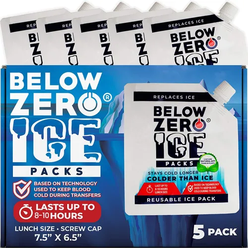 Miniatura 10 de Below Zero Paquetes de hielo reutilizables para enfriadores – Bloques de hielo más fríos de larga duración, paquetes de congelador a prueba de fugas
