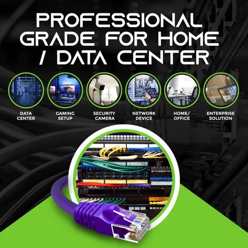Miniatura 9 de GEARit Cable de conexión Ethernet Cat 6 de 5 pies, color morado (paquete de 10), cables de conexión Cat6 de 5 pies, cable de conexión