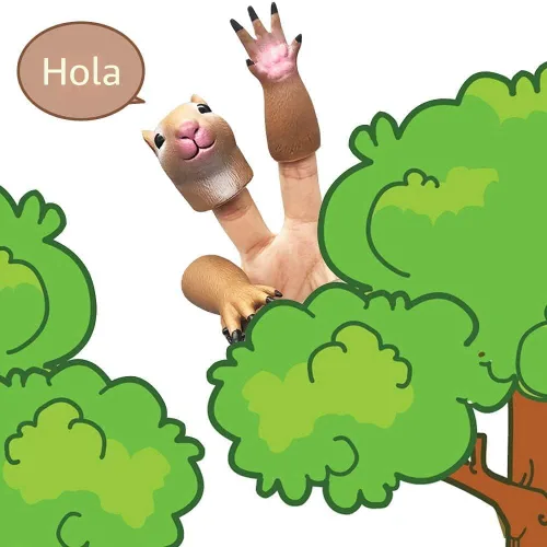Miniatura 2 de Handi - Marioneta de mano con diseño de ardilla, marionetas de animales para el dedo para niños.