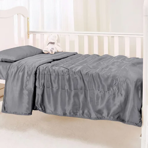 Miniatura 10 de Manta de seda pura, 100% seda de morera por dentro y fuera, manta suave para niños para sofá, cama, sofá de viaje, manta ligera y acogedora
