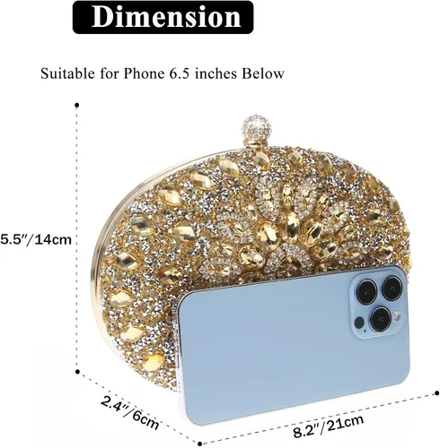 Miniatura 2 de COAIMANEY Bolso de mano brillante con purpurina para mujer bolso de noche bolso de hombro para boda fiesta de graduación