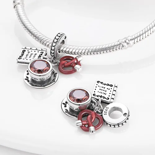 Miniatura 95 de Pandach Dijes colgantes de plata de ley 925 para pulseras y collares, dijes colgantes de Madonna con cuentas de girasol, joyería para mujer