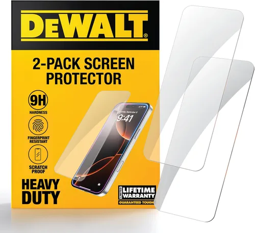 Miniatura 8 de DEWALT Protector de pantalla de vidrio resistente para iPhone 12 Pro Max, paquete de 2 protectores de pantalla de vidrio templado, compatible
